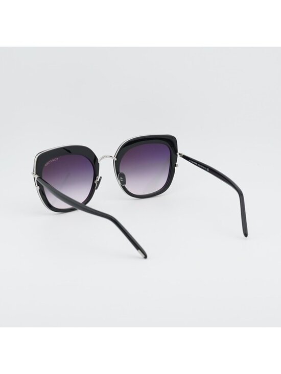 Tom Ford Virginia FT0945 05B Sunglasses Black Cat Eye Frame, Smoke Lenses main image 8